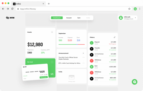 Infini 一张万事达虚拟神卡 需要KYC